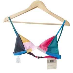 Mara Hoffman Astrid Multicolor UPF 50 Triangle Bikini Swimsuit Top Size Small